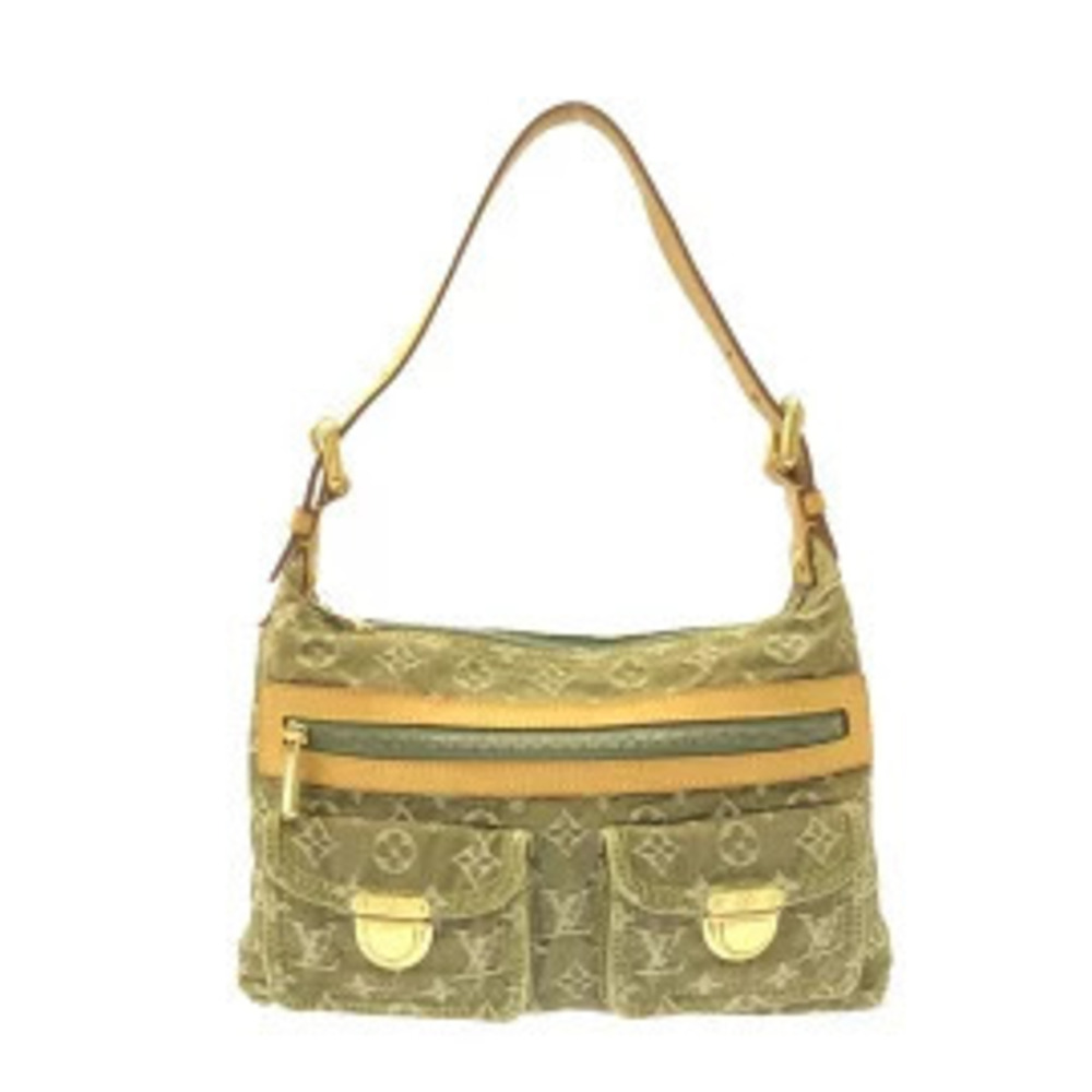 LOUIS VUITTON Baggy Shoulder Bag Vert Monogram Denim